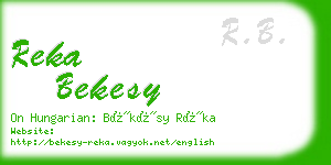 reka bekesy business card